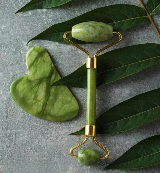 Natural Jade Roller & Gua Sha Set