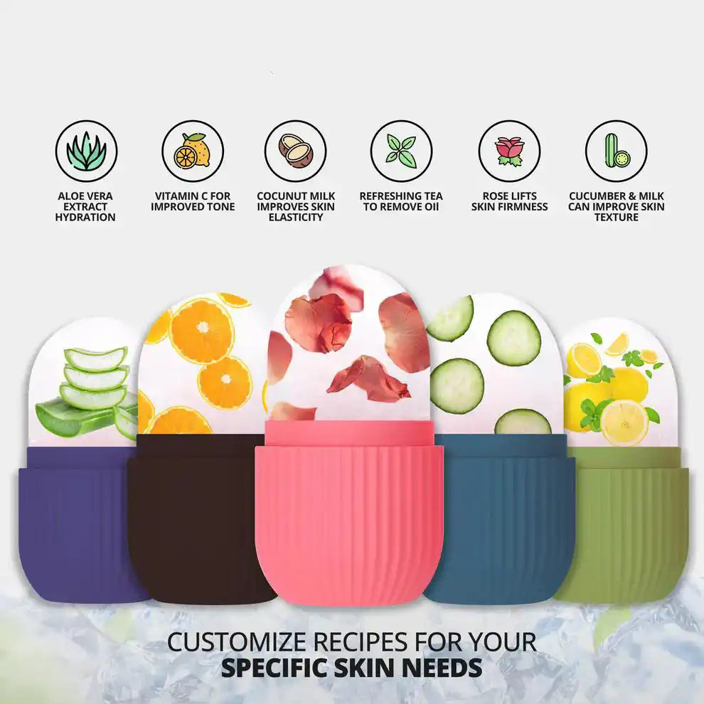 Customizable skincare pods with aloe, vitamin C, coconut milk, tea, rose & cucumber for targeted skin needs
